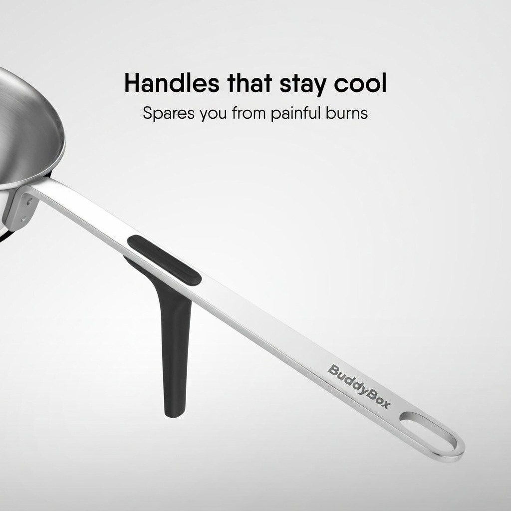 Triply Stainless Steel Tadka Pan, Induction pan, 500 ml, 12 cm - Image 3